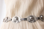 Vintage Repoussé Rose Belt