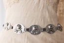 Vintage Repoussé Rose Belt