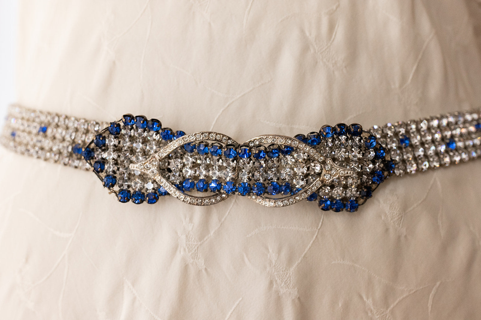 1920s Art Deco Blue Diamanté Belt
