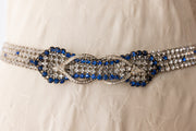 1920s Art Deco Blue Diamanté Belt