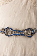 1920s Art Deco Blue Diamanté Belt