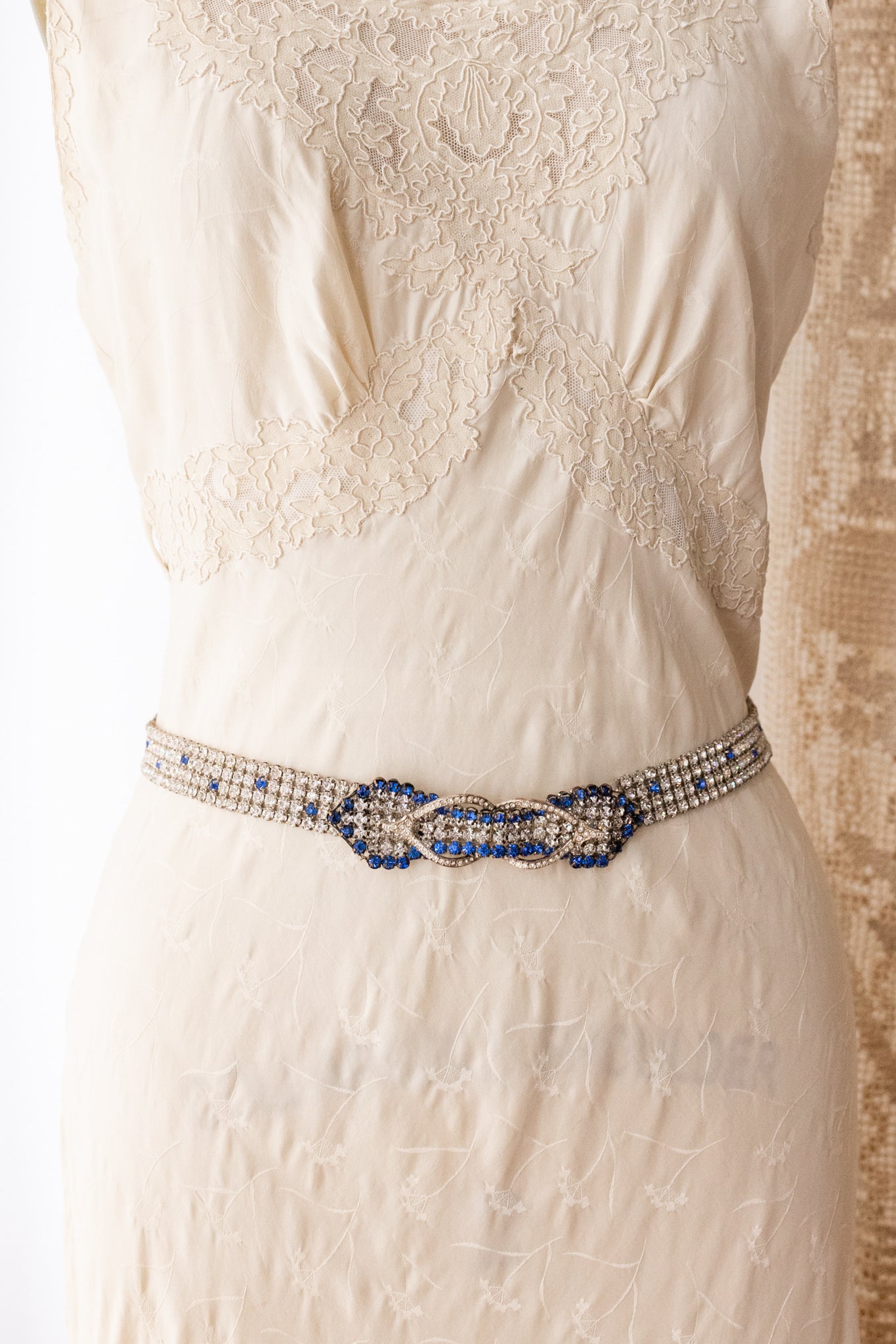 1920s Art Deco Blue Diamanté Belt