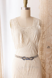 1920s Art Deco Blue Diamanté Belt