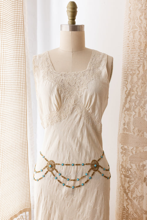 1960s Brass Filigree Harem Swag Belt