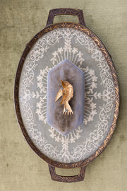 Antique French Brass Repoussé Bird Brooch