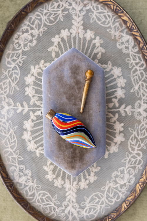 1920s German Handblown Mercury Glass Perfume Bottle