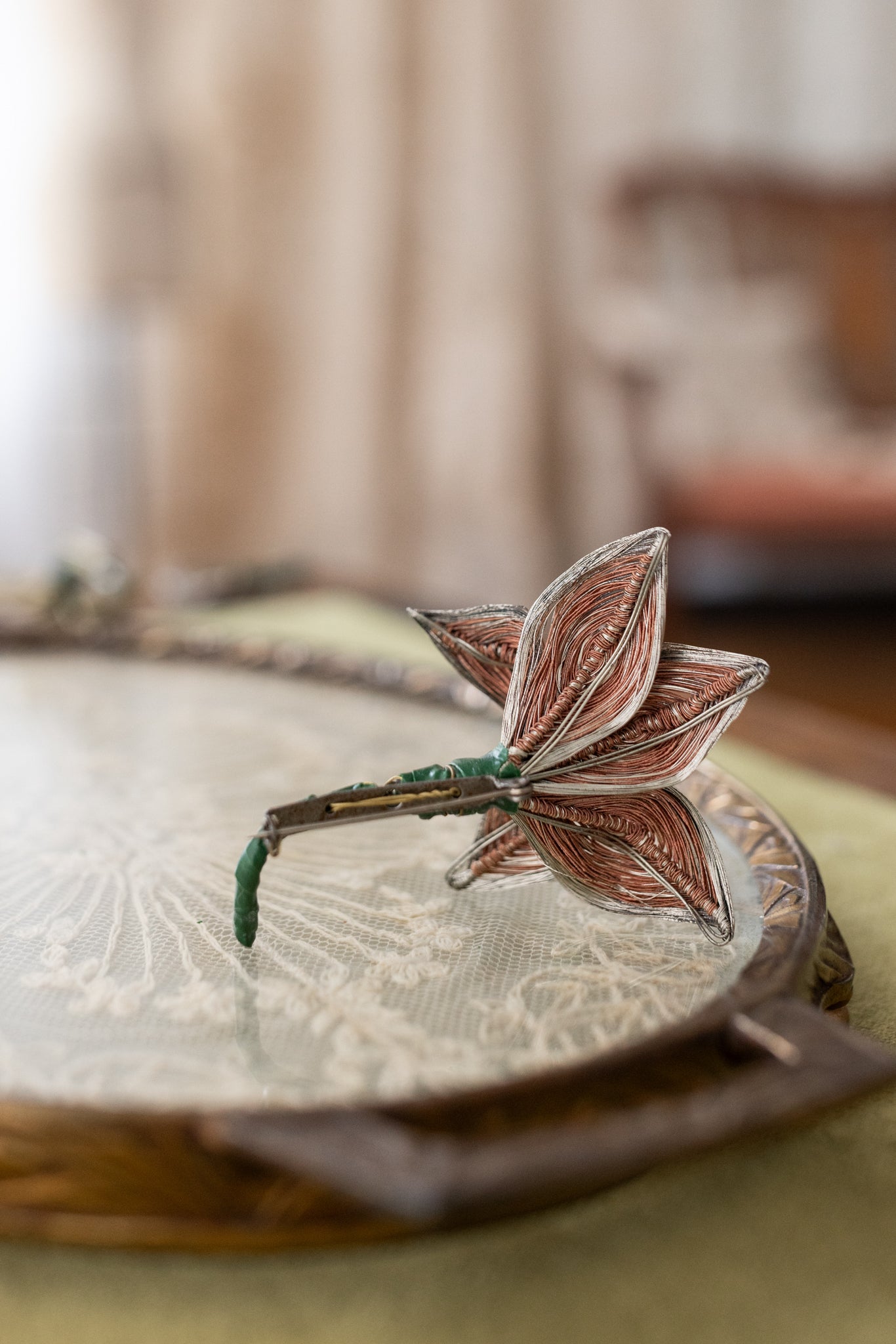 Antique Handmade 3D Wire Brooches