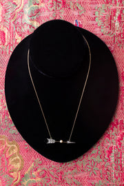 Edwardian 14k Rose Cut Diamond Arrow Conversion Necklace