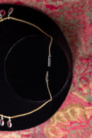 1920s Sterling + Brass Paste Fringe Necklace