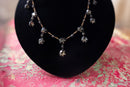 1930s 14k + Sterling Gothic Paste Fringe Necklace