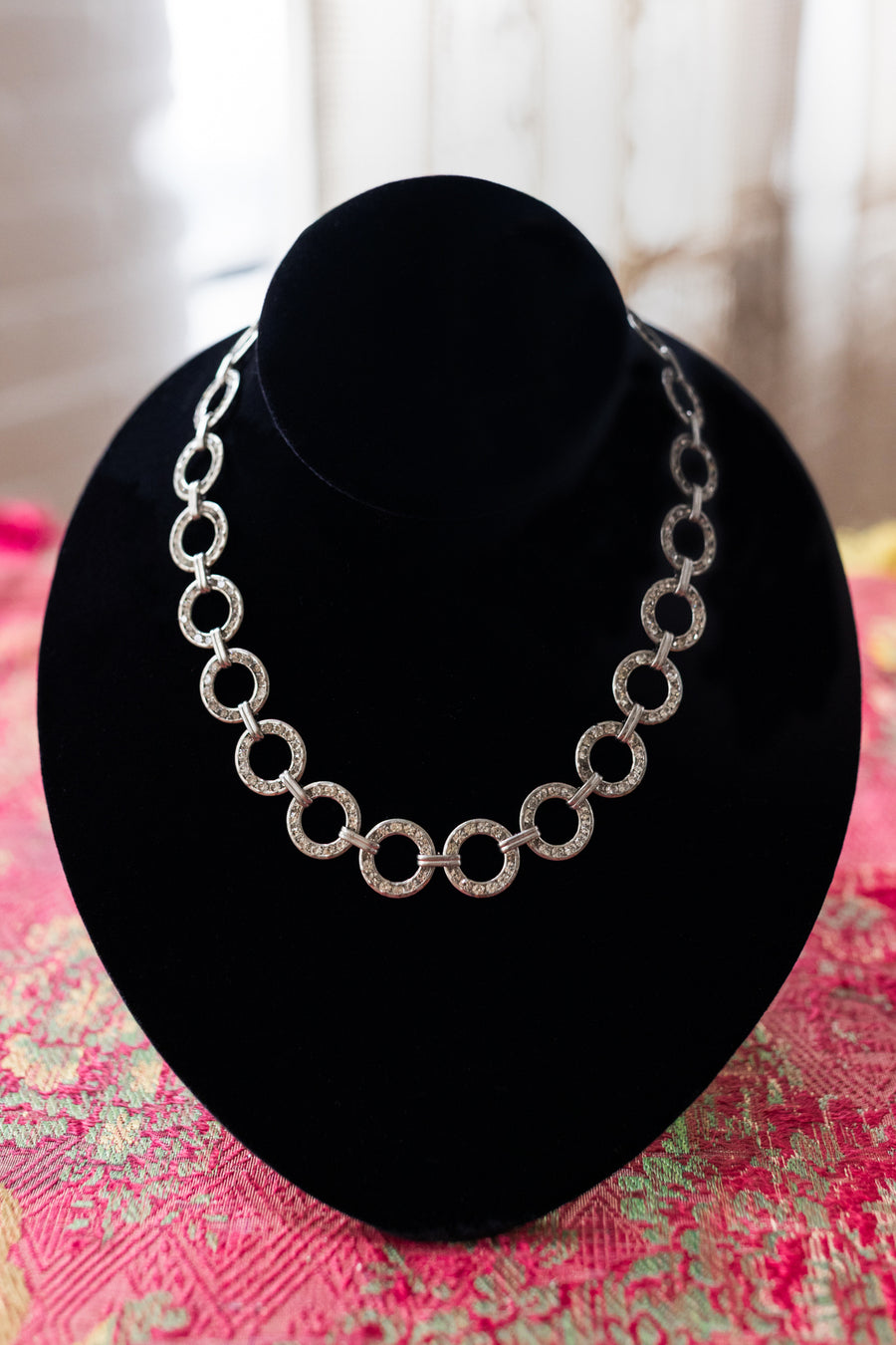 1920s Art Deco Rhinestone Rings Necklace
