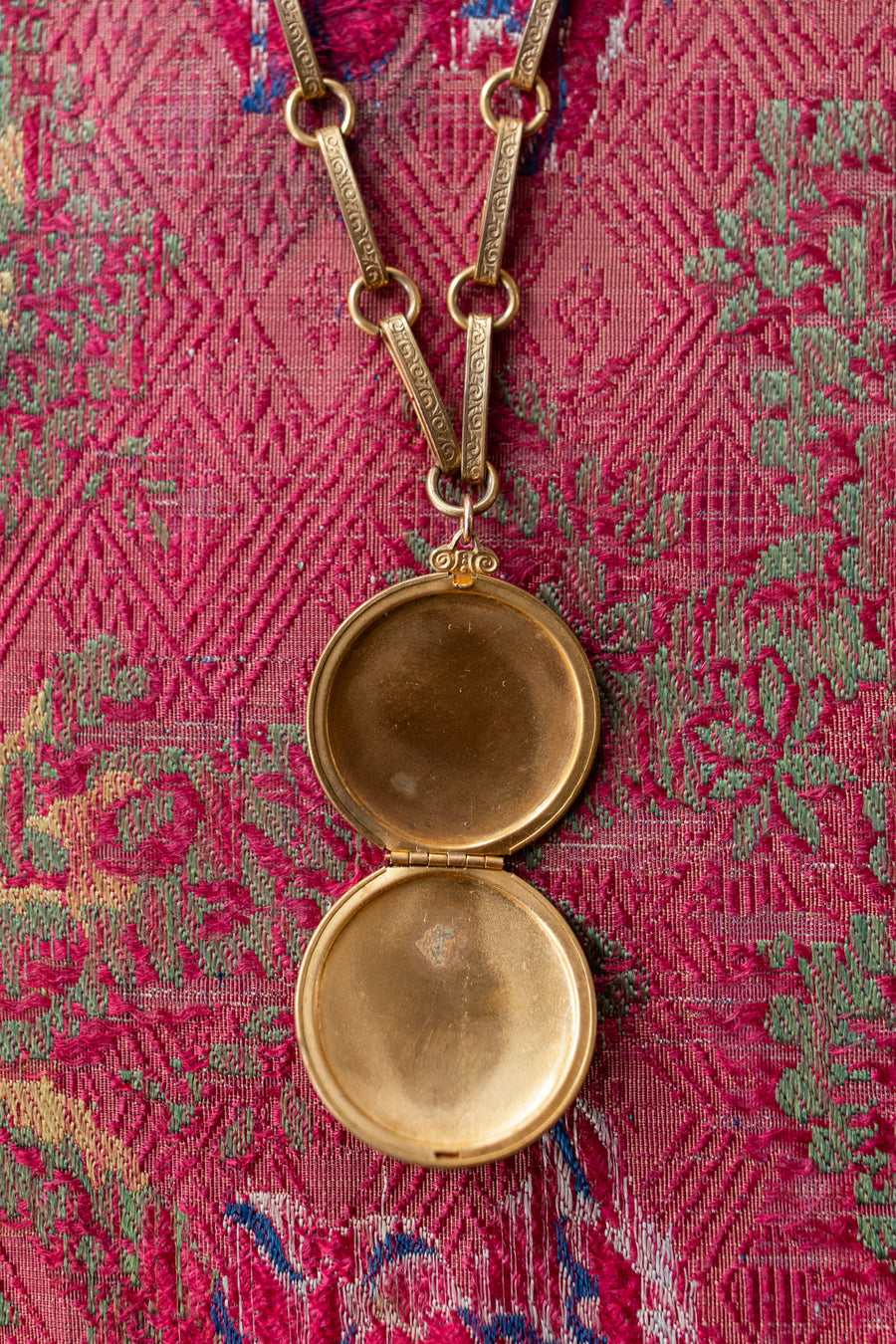 1900s Art Nouveau Brass Cherry Locket
