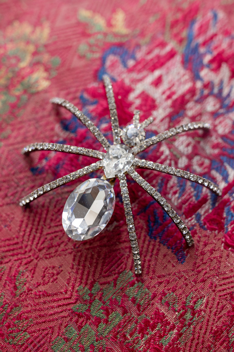 1960s XL Rhinestone Spider Brooch