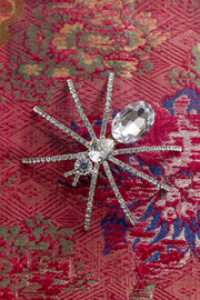 1960s XL Rhinestone Spider Brooch