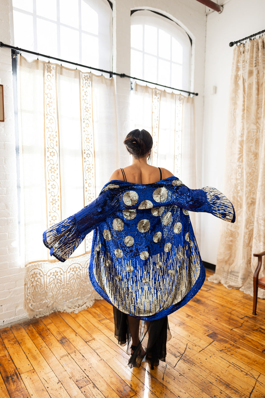 1920s French Couture Starry Night Sequin Jacket