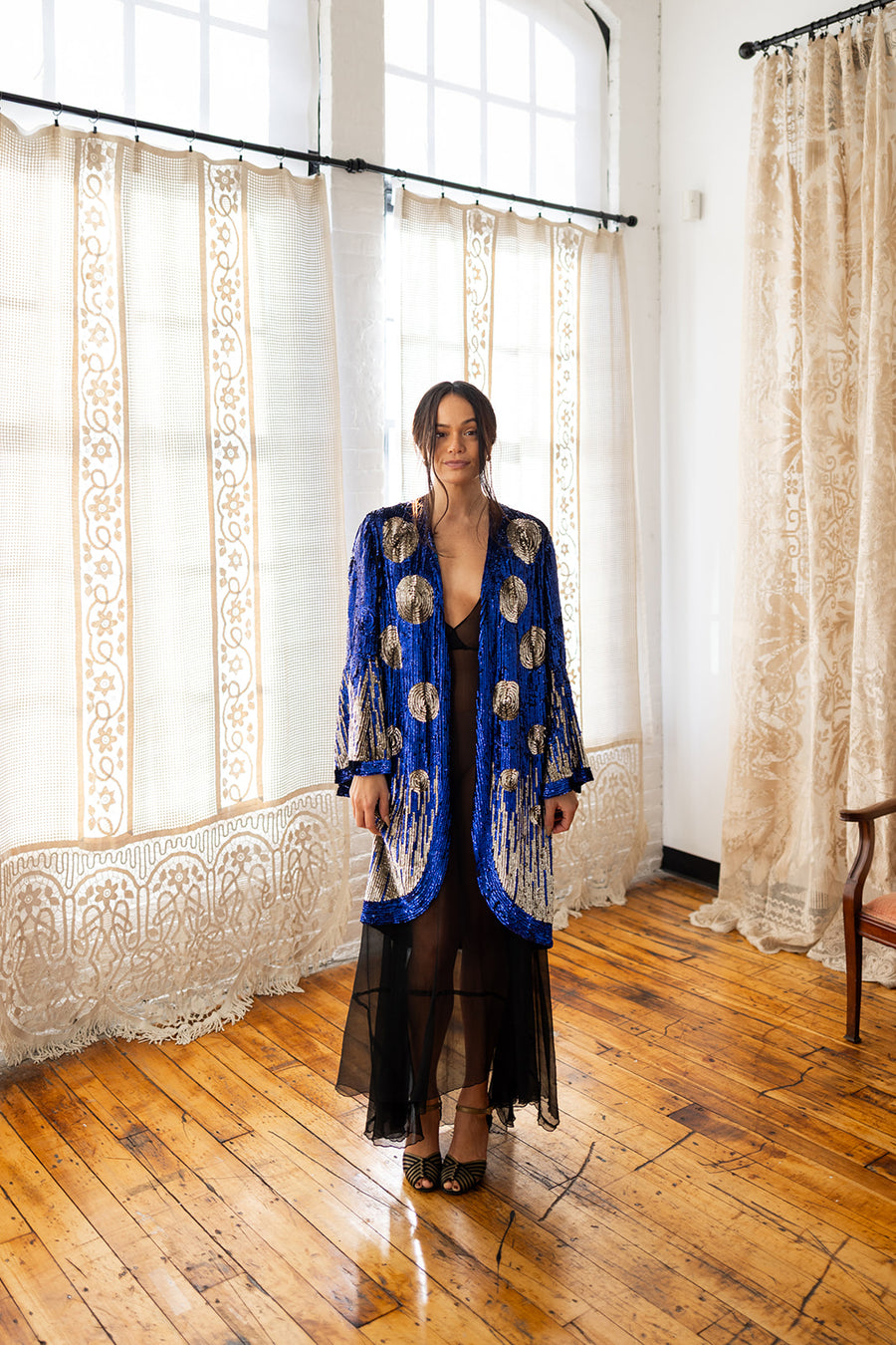 1920s French Couture Starry Night Sequin Jacket