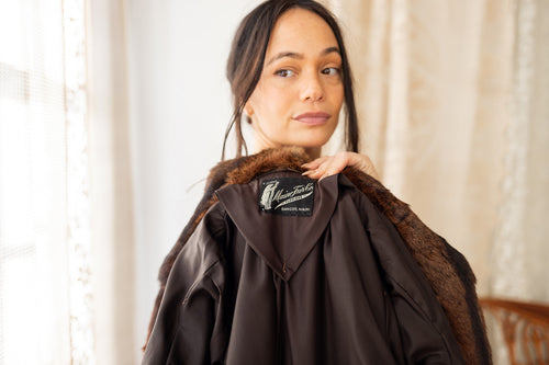 1930s Warm Brown Art Deco Beaver Fur Coat