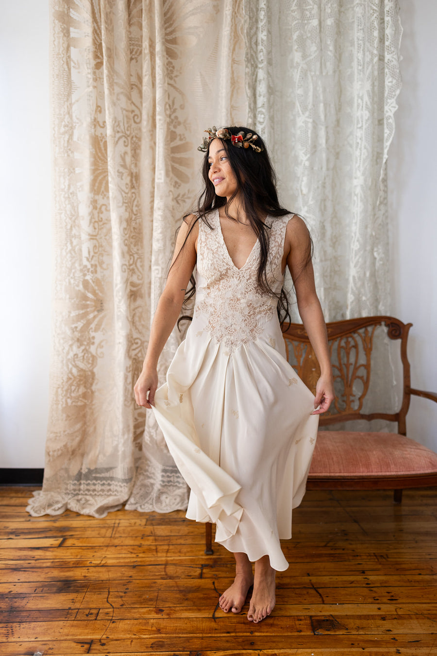Demetra's Ivory Silk and Lace Bridal Slip