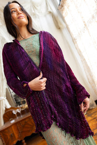 1980s Charles & Patricia Lester Pleated Silk Jacket