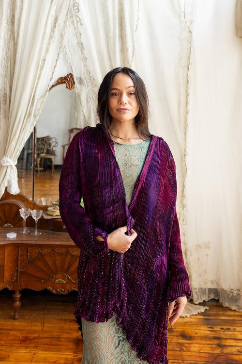 1980s Charles & Patricia Lester Pleated Silk Jacket