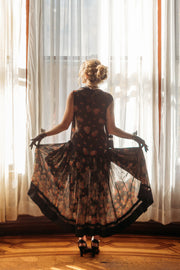 1920s Silk Lamé Robe de Style Gown