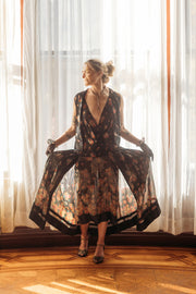 1920s Silk Lamé Robe de Style Gown