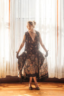 1920s Silk Lamé Robe de Style Gown