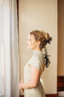 1930s Silver Lamé Cowl Back Trained Gown