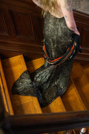 Demetra's Silver Lamé Diamanté Halter Gown